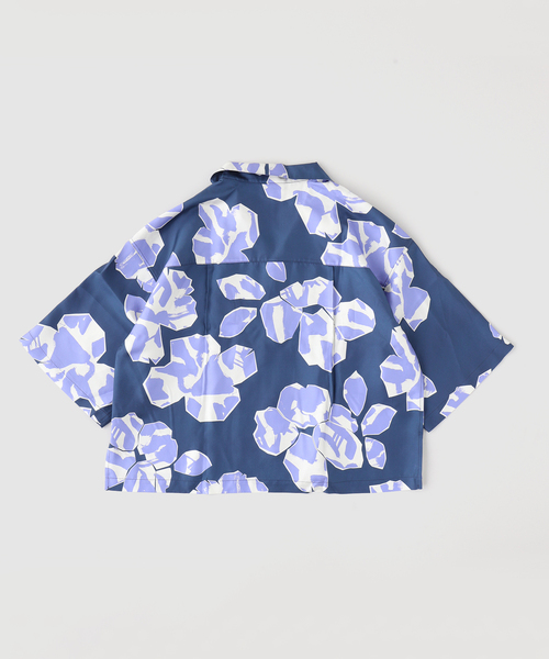 BANANATIME(バナナタイム)の「BANANATIME / バナナタイム CROPPED HAWAIIAN SHIRT(シャツ/ブラウス・メンズ・ネイビー/ピンク・LARGE/MEDIUM)」の3枚目の写真