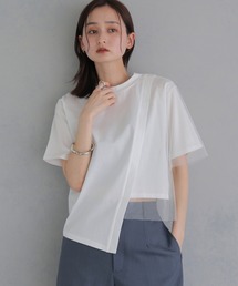 &g'aime（アンジェム）の「【&ｇ'aime 】チュールレイヤードT　Tulle Layered Tee（Tシャツ/カットソー）」
