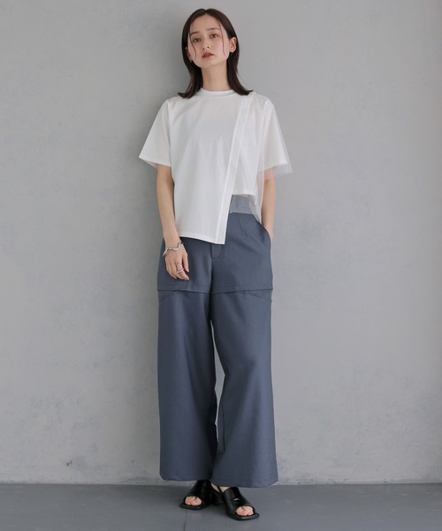 &g'aime(アンジェム)の「【&g'aime 】チュールレイヤードT Tulle Layered Tee(Tシャツ/カットソー・レディース・オフホワイト/ブラック/ライトグレー・FREE)」の11枚目の写真
