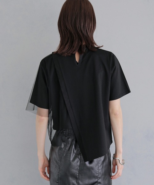 &g'aime(アンジェム)の「【&g'aime 】チュールレイヤードT Tulle Layered Tee(Tシャツ/カットソー・レディース・オフホワイト/ブラック/ライトグレー・FREE)」の19枚目の写真