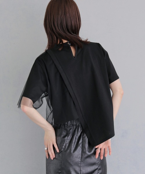 &g'aime(アンジェム)の「【&g'aime 】チュールレイヤードT Tulle Layered Tee(Tシャツ/カットソー・レディース・オフホワイト/ブラック/ライトグレー・FREE)」の20枚目の写真