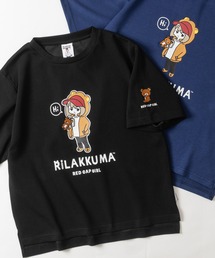 Red Cap Girl（レッドキャプガール）の「【a-r】〔RedCapGirl×リラックマ〕プリント&刺繍 ショート丈Tシャツ レディース 接触冷感（Tシャツ/カットソー）」
