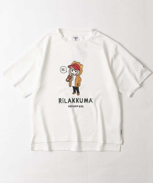 Red Cap Girl(レッドキャプガール)の「【a-r】〔RedCapGirl×リラックマ〕プリント&刺繍 ショート丈Tシャツ レディース/接触冷感(Tシャツ/カットソー・レディース・ブラック系2/ブラック系1/ホワイト系1/ブルー系1/ブルー系2/ピンク系1/ホワイト系2/ピンク系2・FREE)」の21枚目の写真