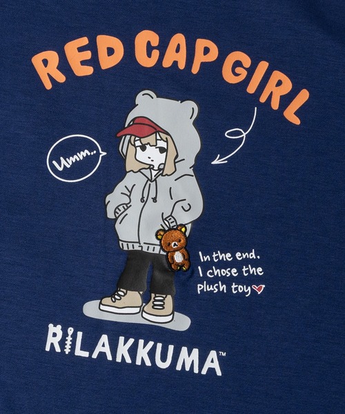 Red Cap Girl(レッドキャプガール)の「【a-r】〔RedCapGirl×リラックマ〕プリント&刺繍 ショート丈Tシャツ レディース/接触冷感(Tシャツ/カットソー・レディース・ブラック系2/ブラック系1/ホワイト系1/ブルー系1/ブルー系2/ピンク系1/ホワイト系2/ピンク系2・FREE)」の12枚目の写真