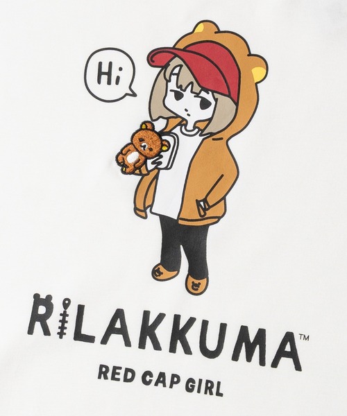 Red Cap Girl(レッドキャプガール)の「【a-r】〔RedCapGirl×リラックマ〕プリント&刺繍 ショート丈Tシャツ レディース/接触冷感(Tシャツ/カットソー・レディース・ブラック系2/ブラック系1/ホワイト系1/ブルー系1/ブルー系2/ピンク系1/ホワイト系2/ピンク系2・FREE)」の16枚目の写真