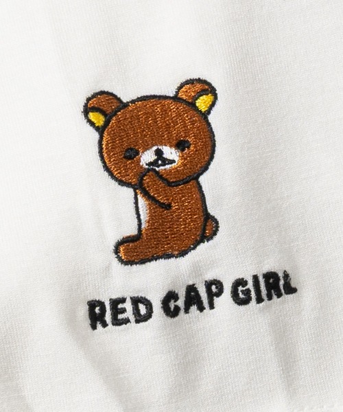 Red Cap Girl(レッドキャプガール)の「【a-r】〔RedCapGirl×リラックマ〕プリント&刺繍 ショート丈Tシャツ レディース/接触冷感(Tシャツ/カットソー・レディース・ブラック系2/ブラック系1/ホワイト系1/ブルー系1/ブルー系2/ピンク系1/ホワイト系2/ピンク系2・FREE)」の17枚目の写真