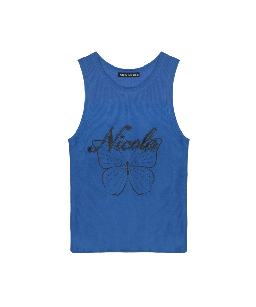 NICK&NICOLE(ニックアンドニコール)の「NICOLE BUTTERFLY SLEEVELESS TOP_BLUE(Tシャツ/カットソー・レディース・その他・FREE)」の1枚目の写真