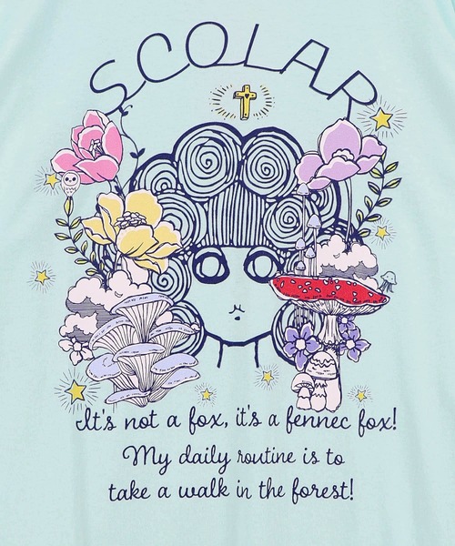 ScoLar(スカラー)の「162737:きのこスカラーちゃん柄チュニック(チュニック・レディース・グリーン/ブラック/オフホワイト/パープル・M)」の21枚目の写真