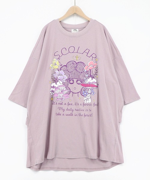 ScoLar(スカラー)の「162737:きのこスカラーちゃん柄チュニック(チュニック・レディース・グリーン/ブラック/オフホワイト/パープル・M)」の22枚目の写真