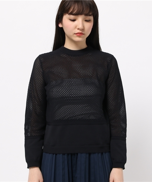 OUTLET(アウトレット)の「【'PalinkA】メッシュニットP/O(ニット/セーター・レディース・ブラック/ホワイト・FREE)」の3枚目の写真
