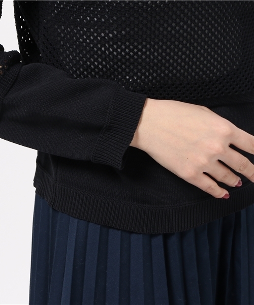 OUTLET(アウトレット)の「【'PalinkA】メッシュニットP/O(ニット/セーター・レディース・ブラック/ホワイト・FREE)」の7枚目の写真