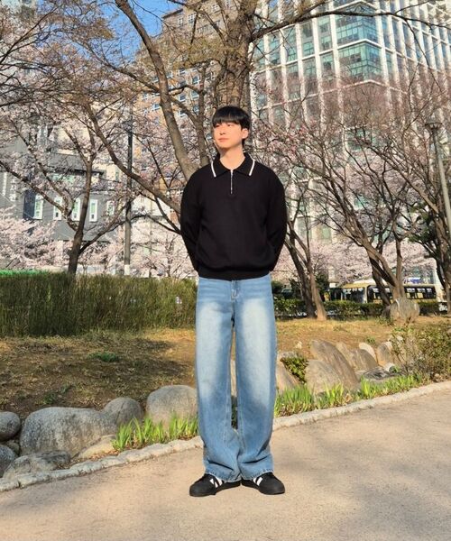 WORK ON BODY OFF（ワークオンボディオフ）の「トレセミオーバーフィットコットンハーフジップニット[ブラック]（ニット/セーター・メンズ・ブラック・LARGE/X-LARGE）」の9枚目の写真