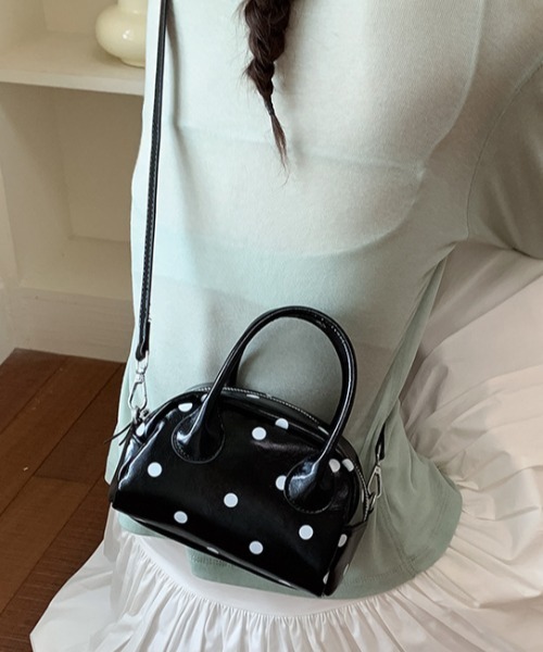 mebole（メボレ）の「dot mini boston bag（ショルダーバッグ・レディース・ホワイト/ブラック・FREE）」の6枚目の写真