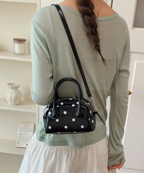 mebole（メボレ）の「dot mini boston bag（ショルダーバッグ・レディース・ホワイト/ブラック・FREE）」の7枚目の写真