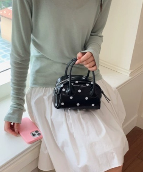 mebole（メボレ）の「dot mini boston bag（ショルダーバッグ・レディース・ホワイト/ブラック・FREE）」の8枚目の写真