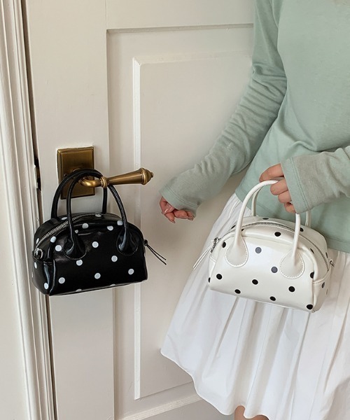 mebole（メボレ）の「dot mini boston bag（ショルダーバッグ・レディース・ホワイト/ブラック・FREE）」の11枚目の写真