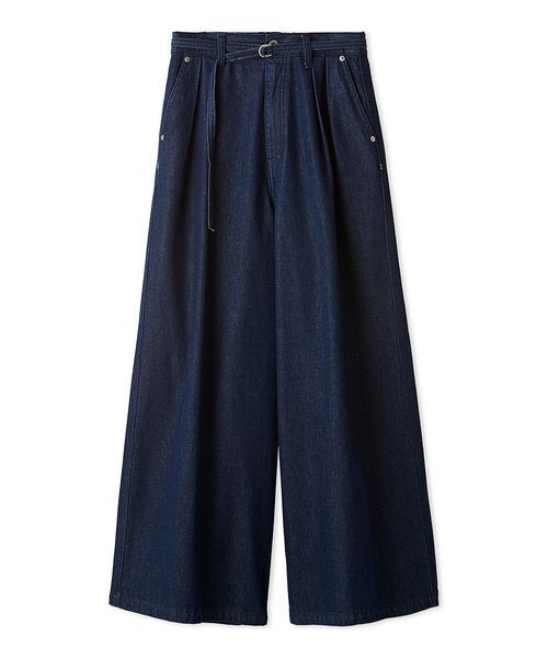 FURFUR(ファーファー)の「タックワイドデニムパンツ(デニムパンツ・レディース・ライトグレー/インディゴブルー/ライトピンク/サックスブルー・1/0)」の3枚目の写真