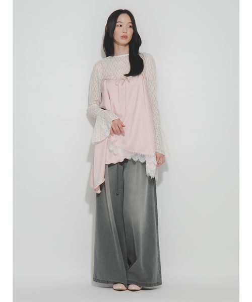 FURFUR(ファーファー)の「タックワイドデニムパンツ(デニムパンツ・レディース・ライトグレー/インディゴブルー/ライトピンク/サックスブルー・1/0)」の13枚目の写真