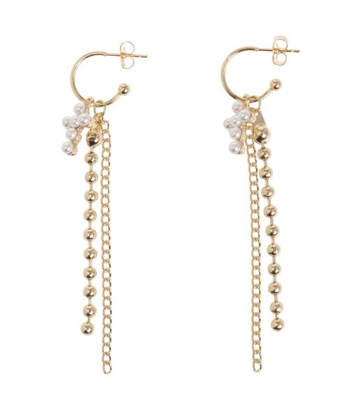 EVRIS（エヴリス）の「CROSS MOTIF CHAIN ピアス（ピアス（両耳用）・レディース・シルバー/ゴールド・FREE）」の2枚目の写真