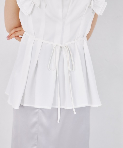 tocco closet(トッコ クローゼット)の「リボン付きウエストタックチュニック(シャツ/ブラウス・レディース・オフホワイト/ドット・M)」の10枚目の写真