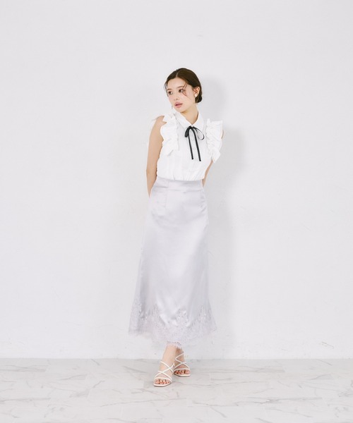 tocco closet(トッコ クローゼット)の「リボン付きウエストタックチュニック(シャツ/ブラウス・レディース・オフホワイト/ドット・M)」の3枚目の写真
