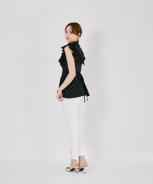 tocco closet(トッコ クローゼット)の「リボン付きウエストタックチュニック(シャツ/ブラウス・レディース・オフホワイト/ドット・M)」の13枚目の写真