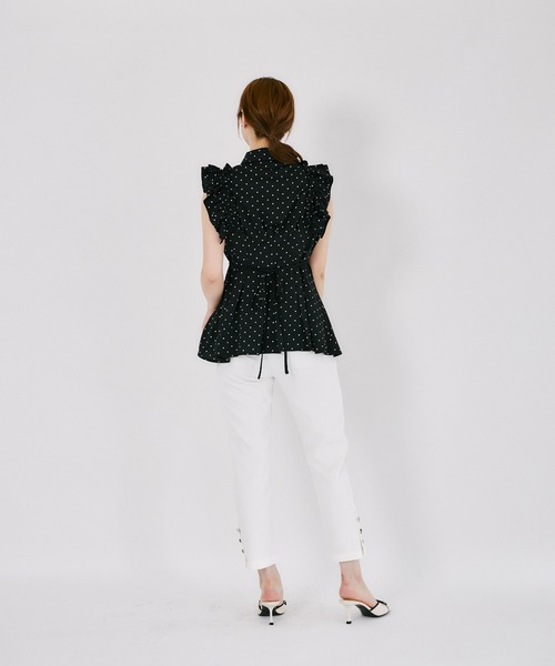 tocco closet(トッコ クローゼット)の「リボン付きウエストタックチュニック(シャツ/ブラウス・レディース・オフホワイト/ドット・M)」の14枚目の写真