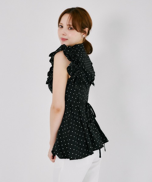 tocco closet(トッコ クローゼット)の「リボン付きウエストタックチュニック(シャツ/ブラウス・レディース・オフホワイト/ドット・M)」の18枚目の写真