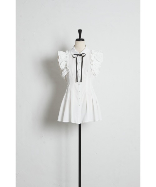 tocco closet(トッコ クローゼット)の「リボン付きウエストタックチュニック(シャツ/ブラウス・レディース・オフホワイト/ドット・M)」の21枚目の写真