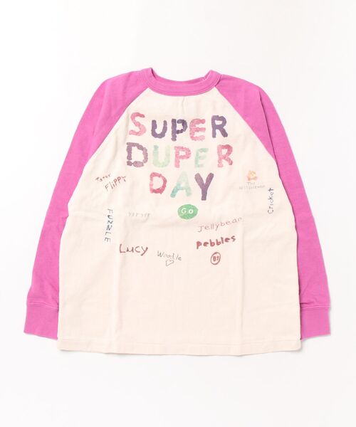 DENIM DUNGAREE(デニムダンガリー)の「Vintage Cotton Jersey Scribble L/S Tee(Tシャツ/カットソー・キッズ・ピンク・135cm/145cm)」の1枚目の写真