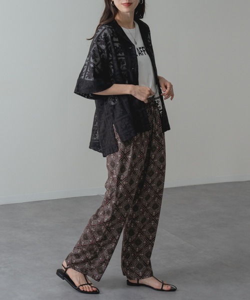 refinedworks(リファインドワークス)の「【refinedworks】旬の シアー 格子 レース 半袖 シャツ(シャツ/ブラウス・レディース・ブラック/アイボリー・FREE)」の21枚目の写真