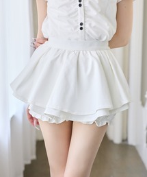 【Premium order/セットアップ可能/ジャケット別売り】レイヤード風フレアミニスカート