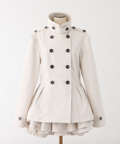 one after another NICE CLAUP(ワンアフターアナザーナイスクラップ)の「【Premium order/セットアップ可能/ジャケット別売り】レイヤード風フレアミニスカート(スカート・レディース・ブラック/ベージュ/オフホワイト/アイボリー/グレー系その他・SMALL/MEDIUM)」の8枚目の写真