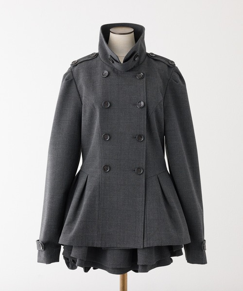 one after another NICE CLAUP(ワンアフターアナザーナイスクラップ)の「【Premium order/セットアップ可能/ジャケット別売り】レイヤード風フレアミニスカート(スカート・レディース・ブラック/ベージュ/オフホワイト/アイボリー/グレー系その他・SMALL/MEDIUM)」の9枚目の写真