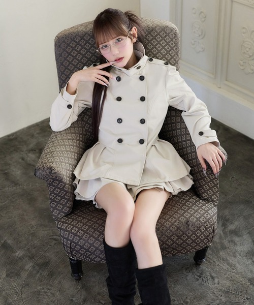 one after another NICE CLAUP(ワンアフターアナザーナイスクラップ)の「【Premium order/セットアップ可能/ジャケット別売り】レイヤード風フレアミニスカート(スカート・レディース・ブラック/ベージュ/オフホワイト/アイボリー/グレー系その他・SMALL/MEDIUM)」の21枚目の写真
