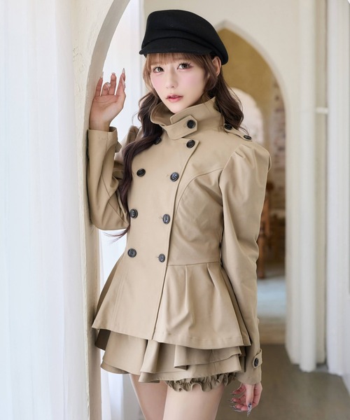 one after another NICE CLAUP(ワンアフターアナザーナイスクラップ)の「【Premium order/セットアップ可能/ジャケット別売り】レイヤード風フレアミニスカート(スカート・レディース・ブラック/ベージュ/オフホワイト/アイボリー/グレー系その他・SMALL/MEDIUM)」の12枚目の写真