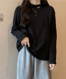 ハイネック 裏起毛 長袖Tシャツ