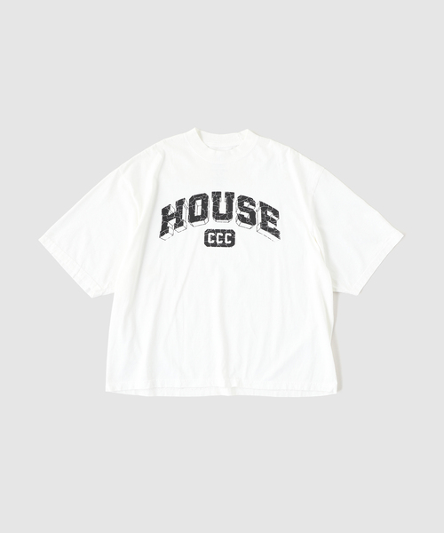 is-ness(イズネス)の「CCC*IS-NESS COTTON T-SHIRT HOUSE(Tシャツ/カットソー・メンズ・チャコールグレー/ホワイト・MEDIUM/LARGE)」の2枚目の写真