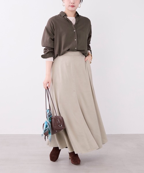 MICA&DEAL（マイカ＆ディール）の「フィブリル2WAYシャツ〈セットアップ対応〉（シャツ/ブラウス・レディース・ブラウン/チャコールグレー/ベージュ・FREE）」の20枚目の写真