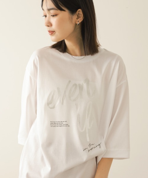 Bou Jeloud(ブージュルード)の「レーヨン天竺2WAYヘムデザインTee(Tシャツ/カットソー・レディース・グレイッシュベージュ/ブラック/オフホワイト・FREE)」の4枚目の写真