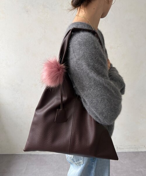 DouDou（ドゥドゥ）の「【WEB限定】ポンポンチャーム付ショッパー（トートバッグ・レディース・アイボリー/ボルドー/ブラック・FREE）」の17枚目の写真