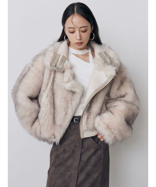 MURUA(ムルーア)の「リバーシブルショートフェイクムートンブルゾン 冬服(ムートンコート・レディース・ネイビー/ブラウン/その他1/ブラック/アイボリー・FREE)」の20枚目の写真