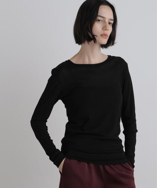 LE PHIL(ルフィル)の「◆クルーネックジャージー(Tシャツ/カットソー・レディース・ブラック/ブラック系その他/グレー・F)」の18枚目の写真