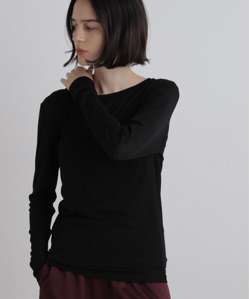 LE PHIL(ルフィル)の「◆クルーネックジャージー(Tシャツ/カットソー・レディース・ブラック/ブラック系その他/グレー・F)」の13枚目の写真