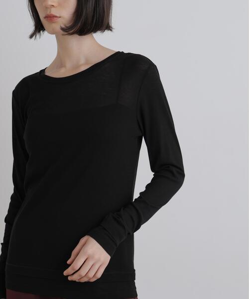 LE PHIL(ルフィル)の「◆クルーネックジャージー(Tシャツ/カットソー・レディース・ブラック/ブラック系その他/グレー・F)」の6枚目の写真