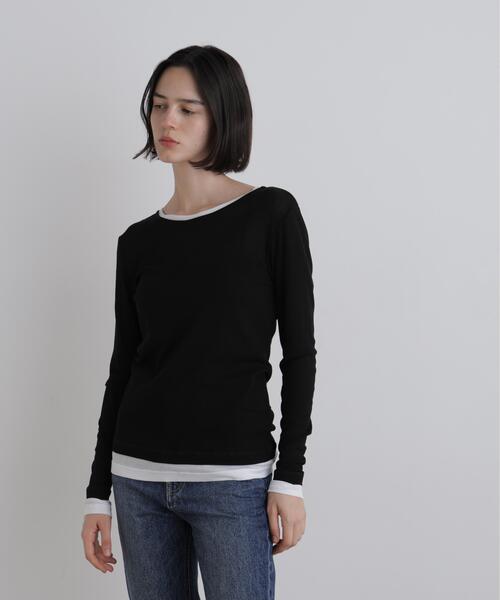 LE PHIL(ルフィル)の「◆クルーネックジャージー(Tシャツ/カットソー・レディース・ブラック/ブラック系その他/グレー・F)」の19枚目の写真