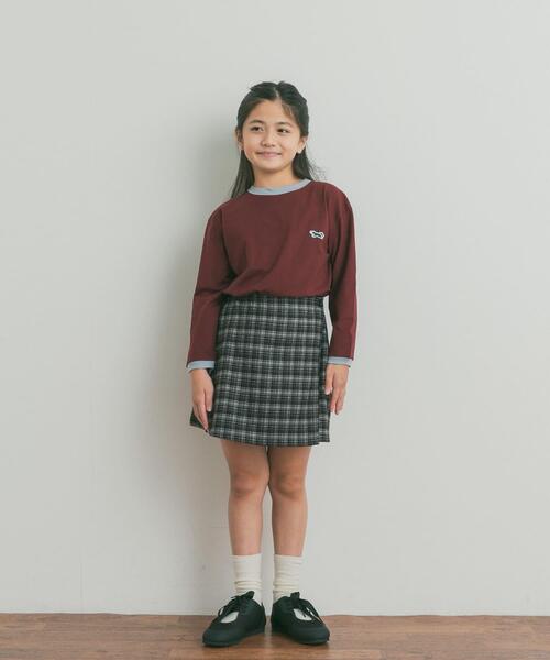 TOWNCRAFT(タウンクラフト)の「『別注』PENNEYS×DOORS THE FOX 配色ロングスリーブTシャツ(KIDS)(Tシャツ/カットソー・キッズ・ブラウン系その他/グレー系その他・105/120/135)」の4枚目の写真