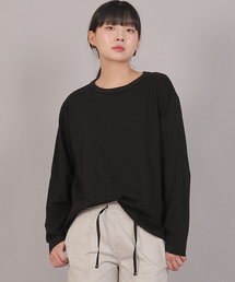 オーバーサイズ 16s コットン Rネック 長袖Tシャツ RCO-8A17 ブラック