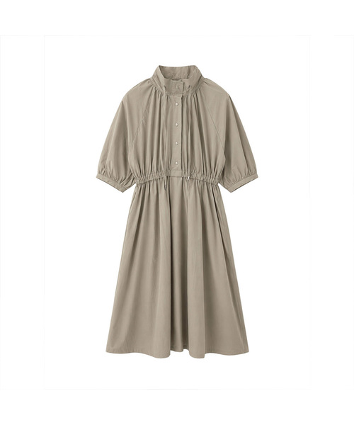 VASCARA(バスカラ)の「High-neck Shirring A-line Flare Long Dress (2colors)(ワンピース・レディース・ブラック/ベージュ・FREE)」の2枚目の写真
