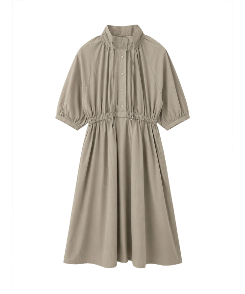 VASCARA(バスカラ)の「High-neck Shirring A-line Flare Long Dress (2colors)(ワンピース・レディース・ブラック/ベージュ・FREE)」の6枚目の写真